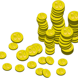Grafika przedstawiająca złote monety ułożone w stosy - Kliknięcie w obrazek spowoduje wyświetlenie jego powiększenia