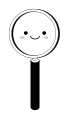 Kawaii magnifying glass black and white clipart.svg