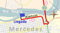 Últimos kilómetros de la tercera etapa de la Vuelta Ciclista Chaná 2015.png