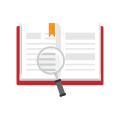 Book with Lens Flat Icon Vector.svg