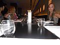 "A" table and decoration inside a restaurant, Delhi India 2012.jpg