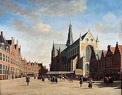 Gerrit Adriaenszoon Berckheyde: The Grote Markt in Haarlem with the St. Bavo church, seen from the west