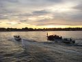 Boats heading for the water village, Labuan, Malaysia.JPG