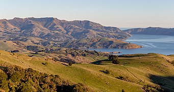 View towards Akaroa from Little Akaloa Road, Canterbury, New Zealand.jpg