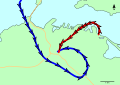 1993 Auckland mid-air collision map.svg