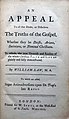 An Appeal to All That Doubt, first edition of 1742.jpg