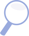 Blue magnifying glass icon.svg