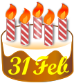 31 February birthday cake.svg