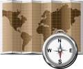 Brown map with compass.svg