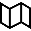 Simpleicons Places map-folded-paper-of-three-parts-outline.svg