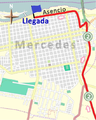 Últimos kilómetros del primer tramo de la segunda etapa de la Vuelta Ciclista Chaná 2015.png