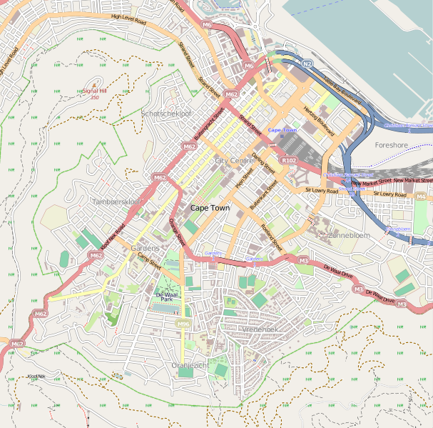 File:Cape Town City Bowl OSM map.svg
